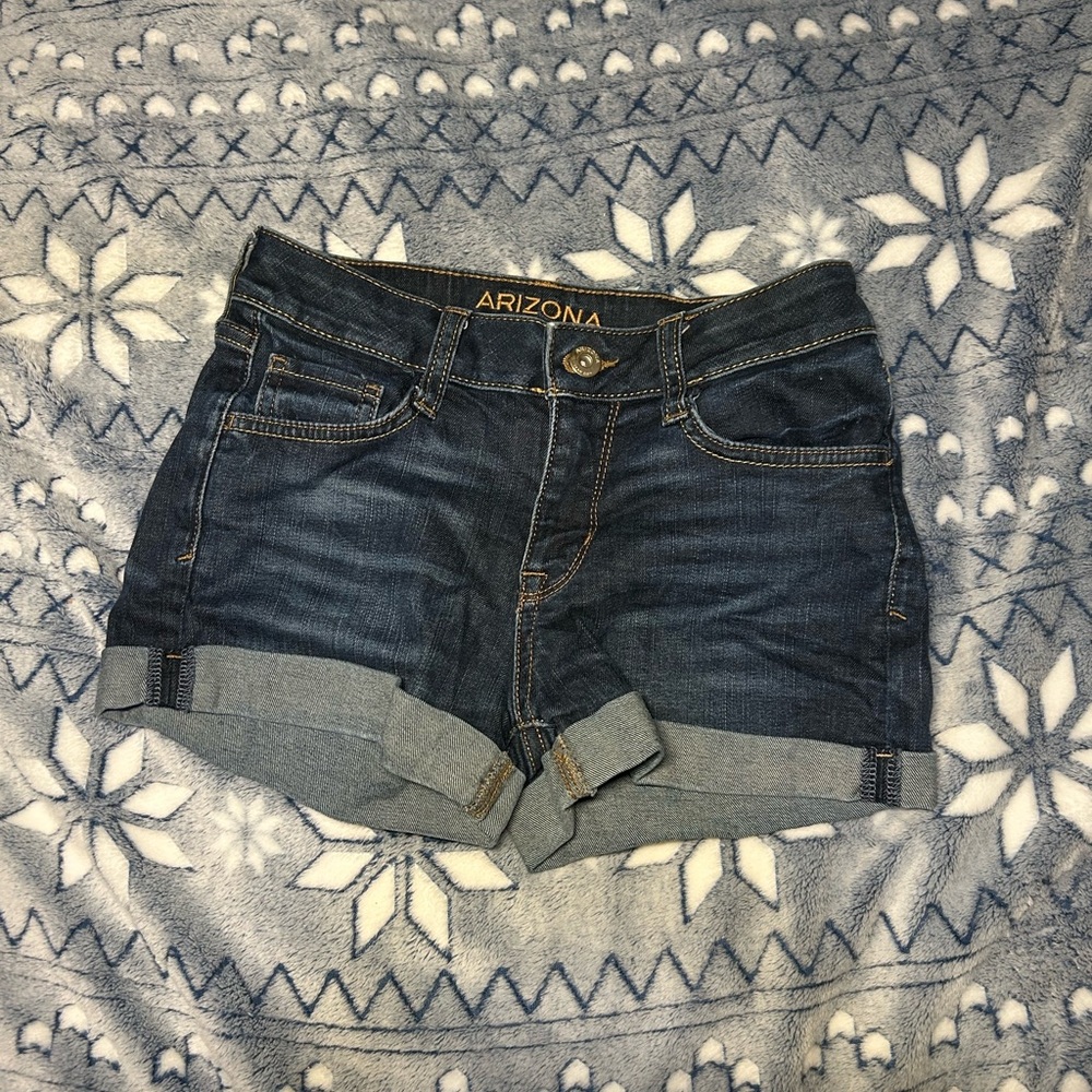 Arizona Jean Company Women's Cuffed Denim Shorts - Indigo